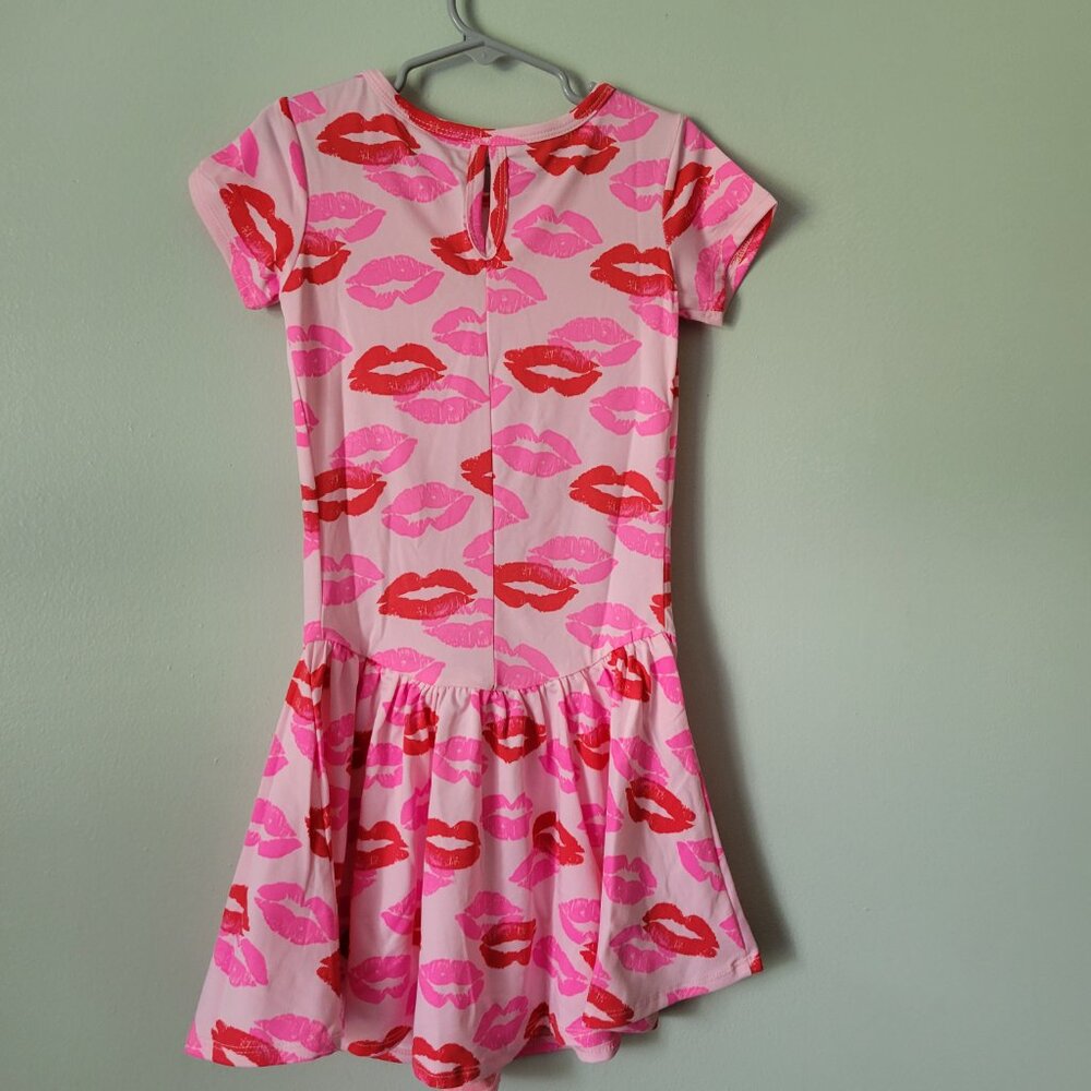Dot Dot Smile Dress Girl's 5/6 Youth Pink Kiss Twirl Flapper NWT - Picture 3 of 3